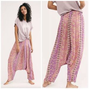 Intimately Free People Haley Harem Lounge Pants Floral Print Women Size S Gypsy